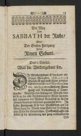 13-84, Der Weg zum Sabbath der Ruhe