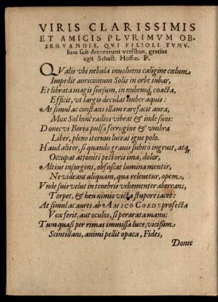 Viris Clarissimis Et Amicis Plurimum Observandis ...