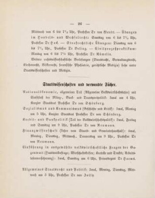 26-28, Staatswissenschaften und verwandte Fächer