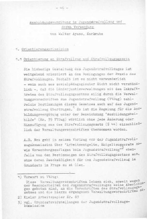 46-61, Ausbildungsvergütung im Jugendstrafvollzug und deren Verwendung