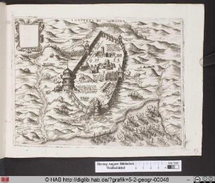 Landkarte von Fortezza di Maina/Mani und Umgebung.