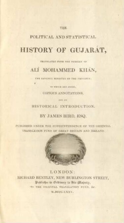 The political and statistical history of Gujarát