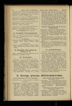 Königl. preuss. Militärbehörden