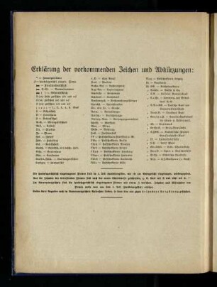 Erklärung der vorkommenden Zeichen und Abkürzungen