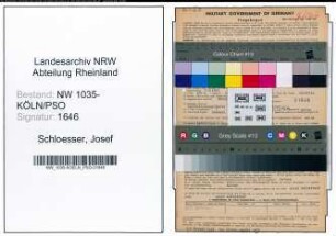 Entnazifizierung Josef Schloesser , geb. 07.08.1901 (Grubenarbeiter)