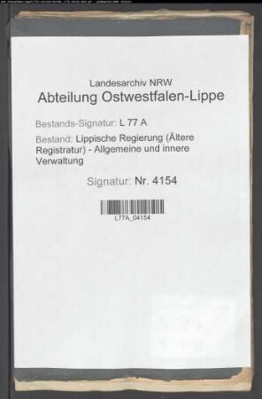 Gemeinheitsteilung des Dorfes Vahlhausen (Amt Detmold)