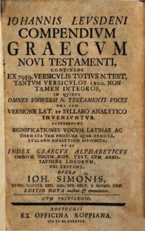 Compendium graecum Novi Testamenti