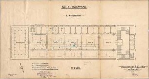 Voit, August von; München; Neue Pinakothek - Grundriss OG