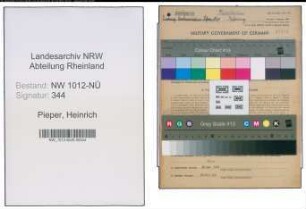 Entnazifizierung Heinrich Pieper , geb. 04.09.1885 (Schreiner)