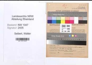 Entnazifizierung Walter Seibert , geb. 30.09.1913 (Angestellter)