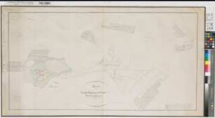 Lüdinghausen (Lüdinghausen) Domänengrundstücke mit Situation des Amtshauses 1822 1 : 2500 57 x 110 kol. Zeichnung F. Calame, Geometer KSM Nr. 296