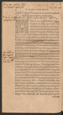Cap. 1. Quid Theologia sit ...