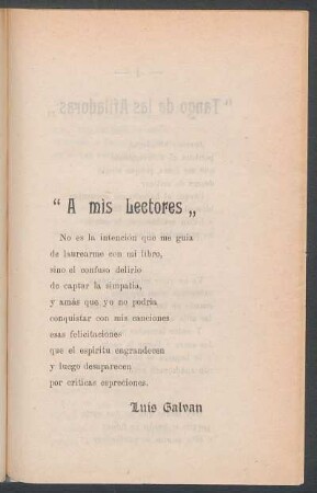 "A mis lectores"
