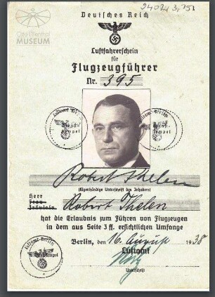 Luftfahrerschein Robert Thelen