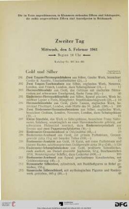 Zweiter Tag: Mittwoch, den 5. Februar 1941, Beginn 14 Uhr (Nr. 201-381)