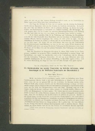 Die Knochenstruktur des coxalen Femurendes bei Arthritis deformans, nebst Bemerkungen zu der Wolffschen Krahntheorie des Oberschenkels.
