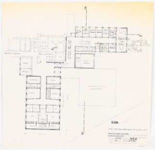 Evangelisches Diakonissenkrankenhaus Bethanien, Berlin-Kreuzberg Umbau. Hauptgebäude: Zielplanung 1. Obergeschoss 1:200 (Lichtpause von Inv.Nr. 36446)