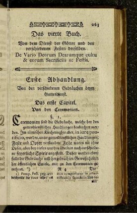 Das erste Capitel. Von den Ceremonien