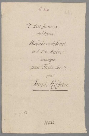 Haydée, Auswahl, arrangiert, fl, HenK WoO 115 - BSB Mus.Schott.Ha 10639-2