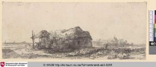 [Landschaft mit Hütten und Heuschober; Landscape with Cottages and a Hay Barn; La chaumiere et la grange à foin]