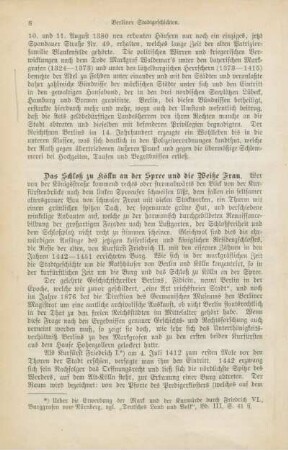 Das Schloß zu Kölln an der Spree und die Weiße Frau