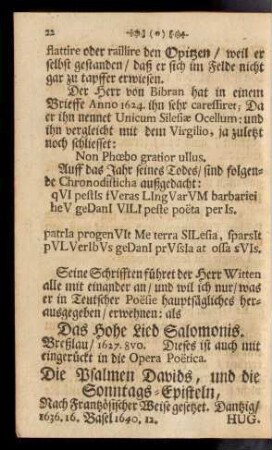 Seine Schrifften führet der Herr Witten alle mit einender an ...
