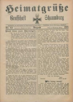 42.1918: Heimatgrüße aus der Grafschaft Schaumburg
