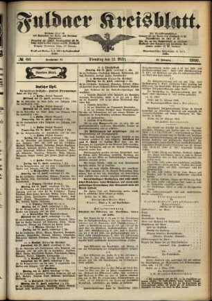 Zweite Ausgabe vom Dienstag, den 22. März 1910.