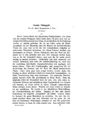 Soziale Pädagogik : (Schluss)