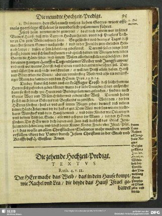 Die zehende Hochzeit-Predigt