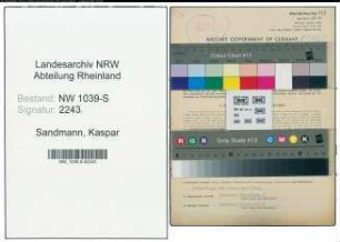 Entnazifizierung Kaspar Sandmann , geb. 24.04.1900 (Fleischermeister)