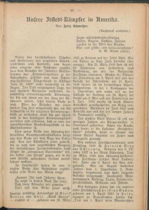 Unsere Idstedt-Kämpfer in Amerika. Von Felix Schmeißer.