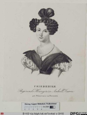 Bildnis Friederike, Herzogin zu Anhalt-Dessau, geb. Prinzessin von Preußen