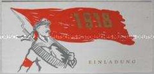 Einladungskarte zur Festveranstaltung des ZK der SED und des Ministerrates anlässlich des 40. Jahrestages der Novemberrevolution