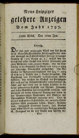 51tes Stück. Den 26ten Jun.