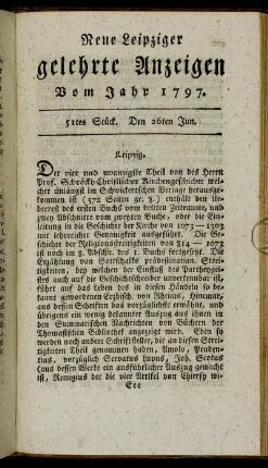 51tes Stück. Den 26ten Jun.