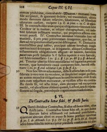§. VI. De Contractu bonæ fidei, & stricti Juris.