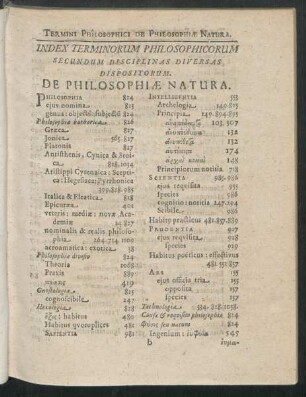Index Terminorum Philosophicorum Secundum Disciplinas Diversas, Dispositorum