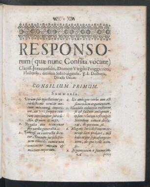 Consilium Primum.