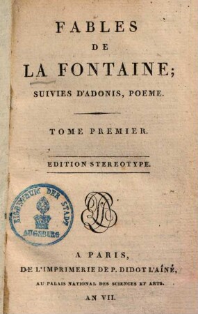 Fables de La Fontaine, 1