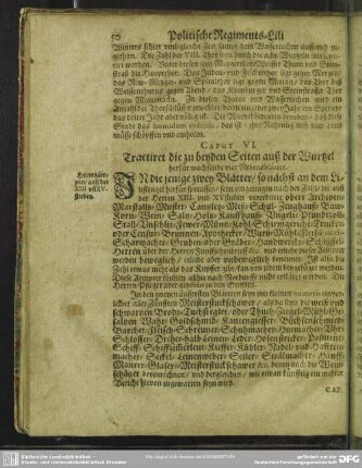 Caput VI. Tractiret die zu beyden Seiten auß der Wurtzel herfür wachsende vier Nebensblätter