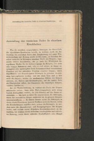 Anwendung des russischen Bades in einzelnen Krankheiten.