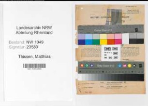 Entnazifizierung Matthias Thissen , geb. 26.06.1900 (Bahnsekretaer)