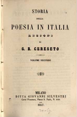 Storia della poesia in Italia. Vol. 2