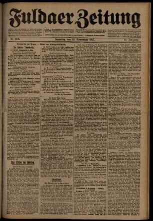 Ausgabe vom Samstag, den 10. November 1917.