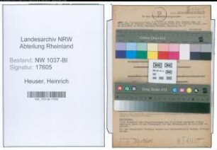 Entnazifizierung Heinrich Heuser , geb. 17.08.1909 (Zollsekretaer)