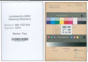 Entnazifizierung Paul Becker , geb. 19.05.1903 (Bevollmaechtigter)