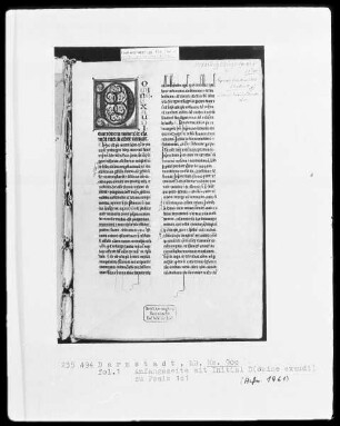 Psalmi cum commentariis Patris Alberti — Initiale D, Folio 1recto