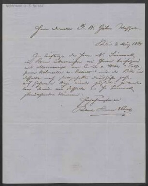 Brief an Friedrich Wilhelm Jähns : 02.03.1864