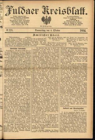 Ausgabe vom Donnerstag, den 04. Oktober 1894.